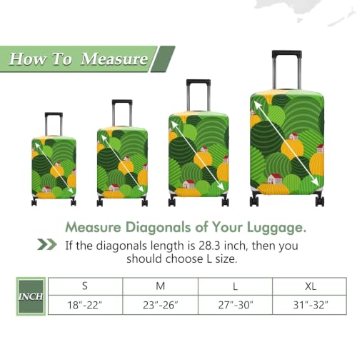Travel Luggage Cover Suitcase Protector Fits 27 (Green Hills / L)