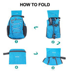 20L Hiking Backpack Lightweight Packable Hiking Daypack Small Travel Outdoor Foldable Shoulder Bag Blue (Blue 1)