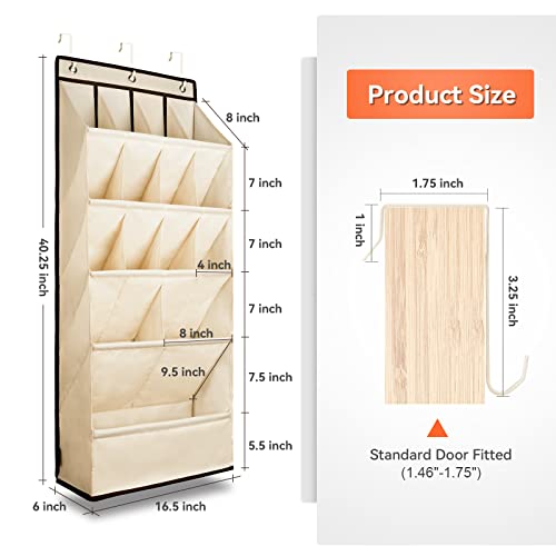 1 Pack Over the Door Shoe Organizers (BEIGE / 18+ Pairs)