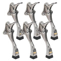 6 Packs Heavy Duty Kickdown Door Stopper (Satin Nickel / 4 inch x 6pack)