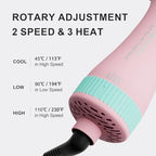 Dual Voltage Travel Dryer Styler in One (50mm Oval / Macaron Pink)