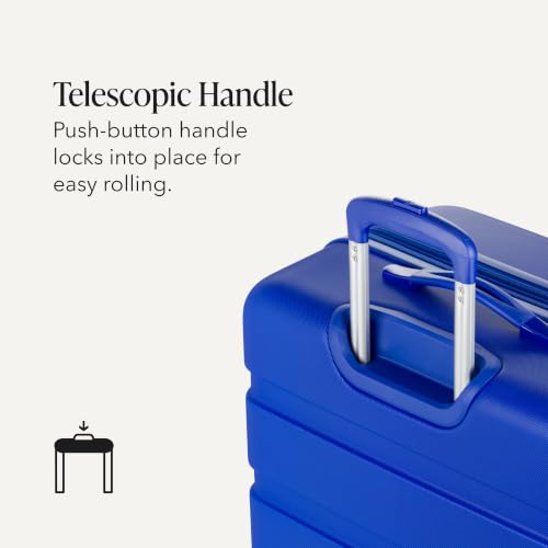 7366 Signature Hardside Expandable Luggage with Spinner Wheels (Checked-Large 27-Inch / Cobalt)