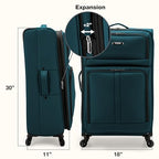 Anzio Softside Expandable Luggage with Spinner Wheels (Teal / 30-Inch Large)
