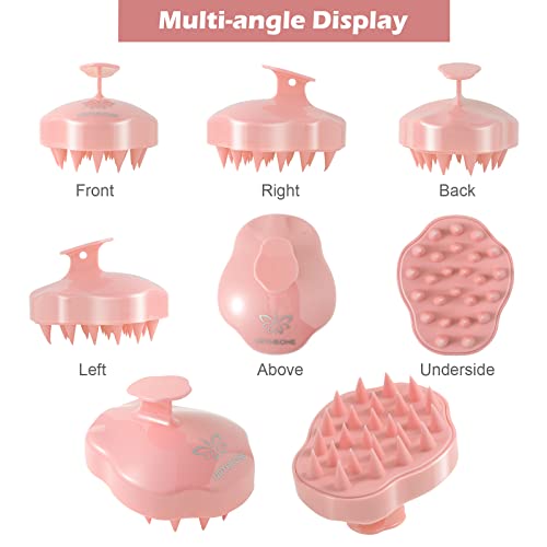 Hair Scalp Massager Shampoo Brush (Salmon Pink)