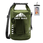 Dry Bag Waterproof Backpack with Phone Case (Pitch Green / 40L)