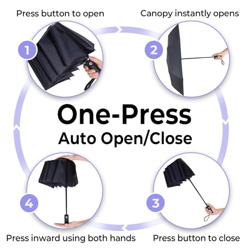 Compact Travel Umbrella ((Rose) / 44 inches)