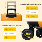 Expandable 16 Inch Carry On Luggage Airline Approved Small Suitcase (Orange / 16 Inch EXT)