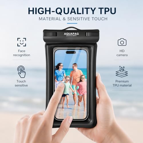 IPX8 Floating Waterproof Phone Pouch 2 Pack (Black Black 2 Pack)