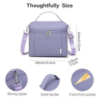 NOL 8L Insulated Lunch Bags for Women Cooler Bag Lightweight Nylon Waterproof Lunch Box For Work (Light Purple / Medium (8 Liters))