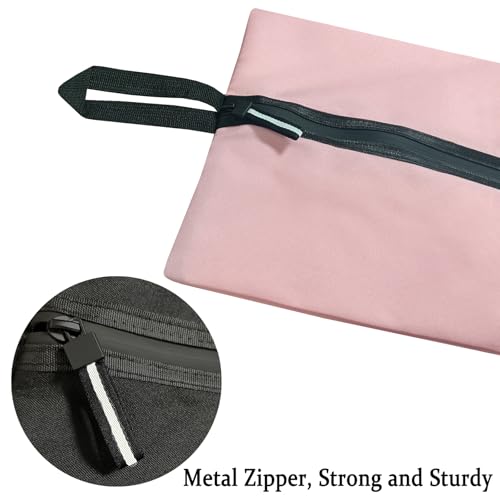 Shoe Bags for Travel Large Capacity Oxford Fabric Portable Shoe Bags (Pink / 16.5 × 9.8 Inches | 1-Pack)