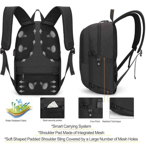Travel Laptop Backpack Water Resistant Anti (Standard 15.6 inch / A-black)