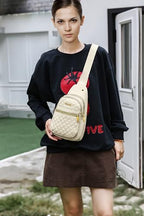Small Sling Bag For Women Men Casual Crossbody Sling Backpack (8002-beige)