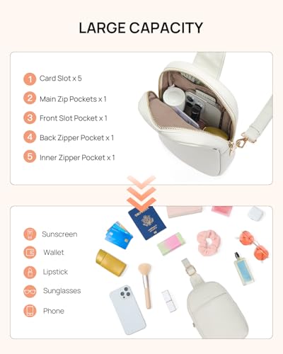 Crossbody Bags for Women Leather Cross Body Sling Bag for Woman Travel White (1-white)