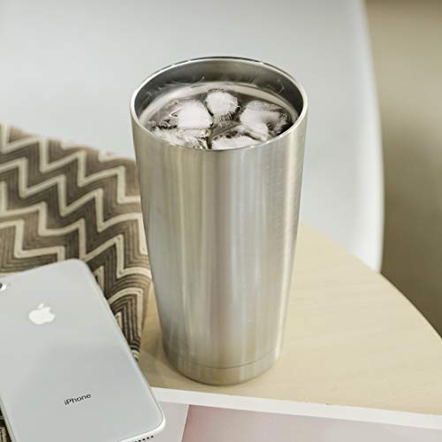 20oz Stainless Steel Tumbler Bulk with Lid (4 Count (Pack of 1) / Stainless Steel)