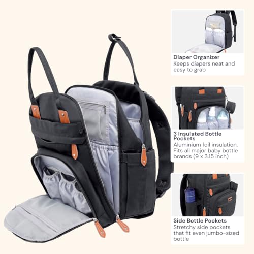 Diaper Bag Backpack (Large / Black)