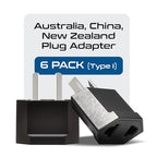 Australia China Plug Adapter Socket (6 Pack - Australian/China / Black)