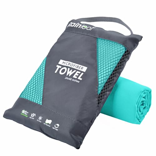 Microfiber Towel Quick Dry Camping & Travel & Gym Towel. Compact (Mint Color / 60.00" x 30.00")