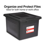 Plastic File Box with Snap Lid (Black)