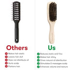 Slick Back Hair Brush Boar Bristles (Beechwood)