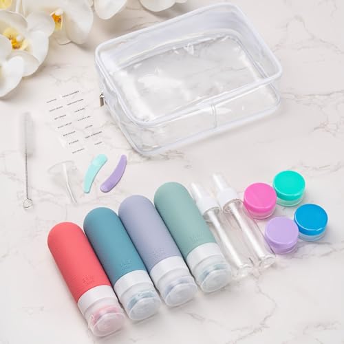 16pack Travel Bottles for Toiletries (16PCS/Warm Color)
