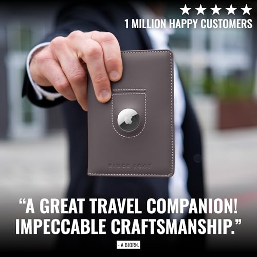 Passport Wallet with Holder for AirTag (Slate)