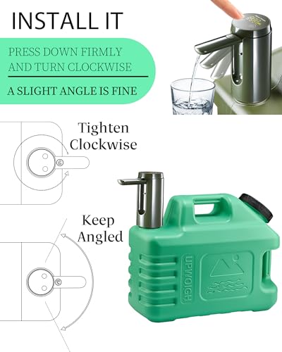 3.5 Gallon Water Jug with Rechargeable Touch Pump (Pine Green / 3.5 Gal)