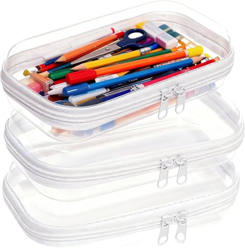3PCS Clear Hard Plastic Zipper Case (3PCS-S)
