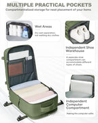 Travel Backpack Carry On for Women Man Gym Backpack with Laptop Compartment Mochila de Viaje Teacher Personal Item Backpacks Rucksack Airplane Accessories Must Haves (Gray Green / 20 liters)