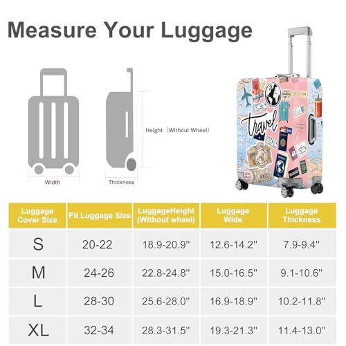 Travel Landmarks Luggage Cover (#133 / M(fits 24-26Inch suitcase))