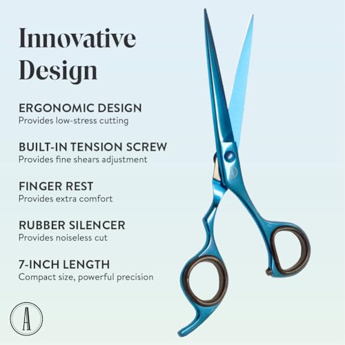 Professional Hair Cutting And Thinning Scissors (Blue / DaggerPrecision Series)