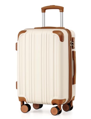 Luggage Lightweight and Durable Hardshell (apricot white / S(20in))