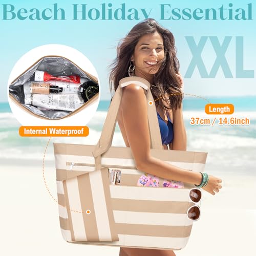 Extra Large Beach Bags for Women (Brown)