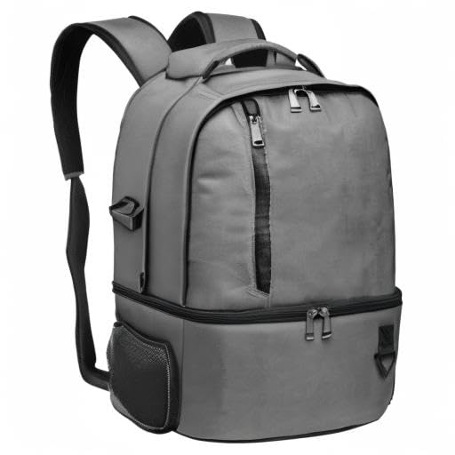 Dual Compartment Cooler Backpack Insulated 16Cans Lunch Box Backpack (8901-gray / 16 Cans)