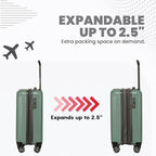 Rails Expandable Hardside Upright Suitcase with 360° Spinner Wheels (Sage / Medium Checked)