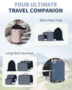 6 Set Packing Cubes for Travel Durable Suitcase Organizer Bags Set with Personalized Tag Travel Essentials with Shoe Bag Traveling Accessories for Luggage Machine Washable (Set of 6 / No Compress-Navy Blue)