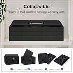 Medium 15" 21 Quart Collapsible Stackable Storage Bins with Lids (Black / Medium -1 Pack)