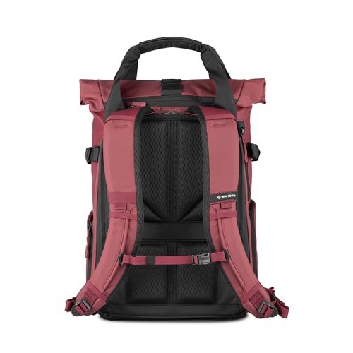 PRVKE Rolltop 31L V4 Camera Backpack (31L (Bag Only) / Rolltop / Rhone Burgundy)