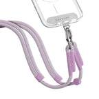 8mm Rope Cross Body Strap with Card (8mm / Lilac With Sliver Clasp)