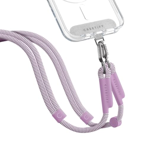 8mm Rope Cross Body Strap with Card (8mm / Lilac With Sliver Clasp)