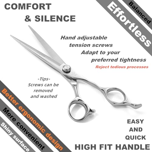 High end Professional Extremely Very Sharp Barber Hair Cutting Scissors Hairdresser Shears For Hair 6.5 Inch Haircut Scissor Made Of Stainless Steel Alloy For Hairdressing Salon and Home Use (Shears / 6.5 Inch)