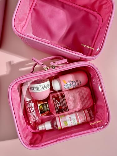 Pink Clear Makeup Bag (Large / Pink)