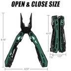 16-In-1 Multi-Tool Pliers, EDC Multitool, Multipurpose Tool, Green (Green)