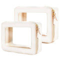 Clear Makeup Bag Organizer Set (Off-White / Double Style)