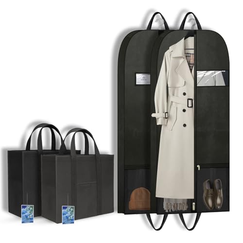 Travel Garment Suit Bag 54" for Hanging Clothes for Men Suits Shirts Coats (54" 2PK)