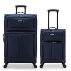 Anzio Softside Expandable Luggage with Spinner Wheels (Navy / 2-Piece Set (22/30))