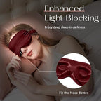 Adjustable 3D 22 Momme 100% Mulberry Silk Sleep Mask (Burgundy / 1 Count (Pack of 1))