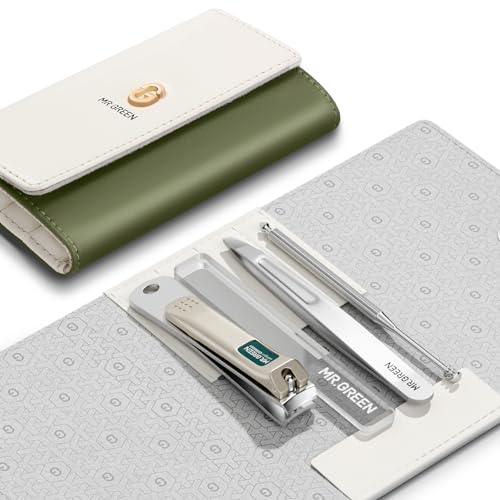 Colorful Manicure Set Practical Pedicure Kits Nail Clippers Personal Care Tools Facial Hair Scissors with Fashion Case (Mr-6681 Green)