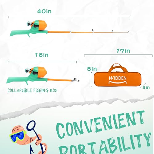 Kids Fishing Pole (Surge Green & Blaze Orange)