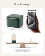Travel Jewelry Case with Clear 6 Velvet Bags (6PCS-Green)