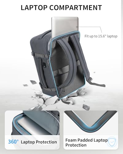 18" Travel Backpack Airlines Approved Personal Item Bag Women Grey (Grey / 18 inch underseat)